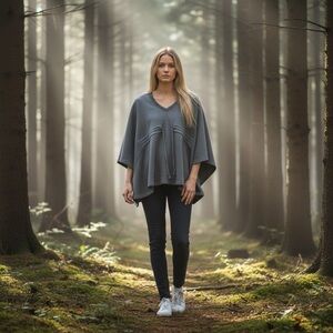 Poof Excellence Gray Poncho